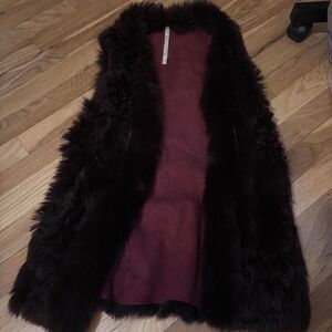 Unbranded Women's Burgundy and Brown Gilet